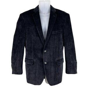 Calvin Klein Men 42R Black Corduroy Sport Coat Double Vented Timeless Minimalist